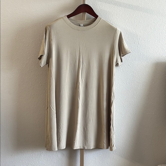 Lululemon All Yours Tee Dress - Size 4, Trench (Beige) Color, Pima Cotton Blend - Picture 2 of 6
